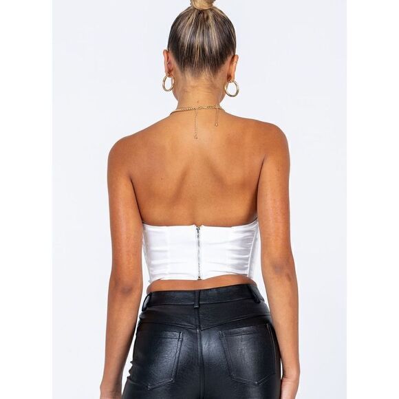 Princess Polly Irvine strapless stop - White size 2 NWOT - Picture 5 of 8